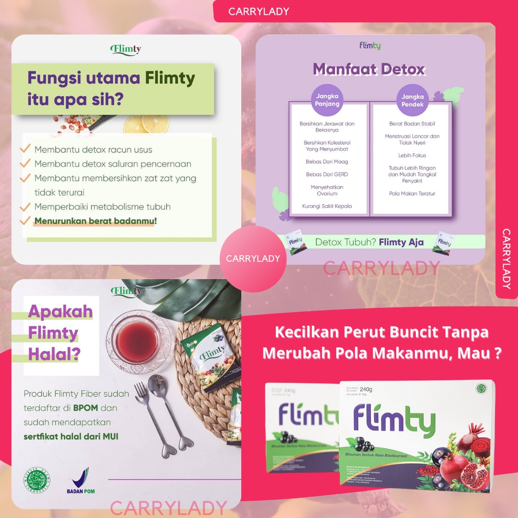 FLIMTY FIBER 1 BOX ISI 16 SACHET SEGEL PELANGSING DIET DETOX 1 BOX ISI 16 SACHET