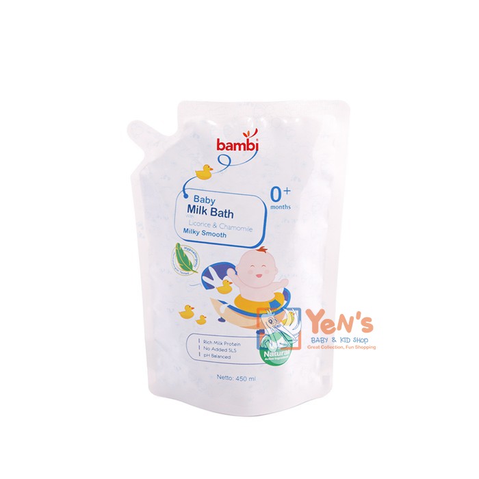 Bambi Baby Milk Bath Milky Smooth Refill 450ml