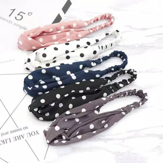 Bandana Bando Korea Motif Polkadot Starry Korean Headband