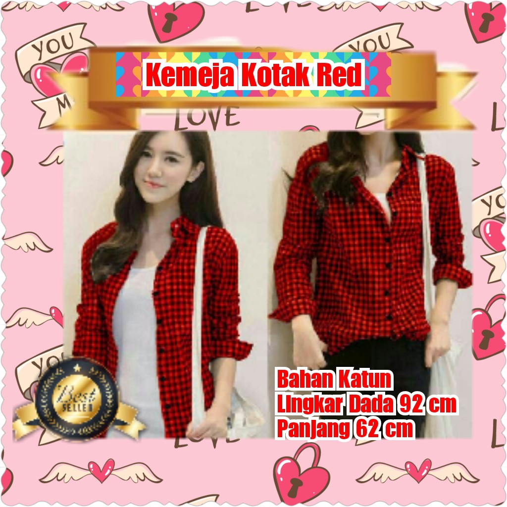 QFSKEMEJA KOTAK WANITA / FIT TO L / HITAM / MERAH