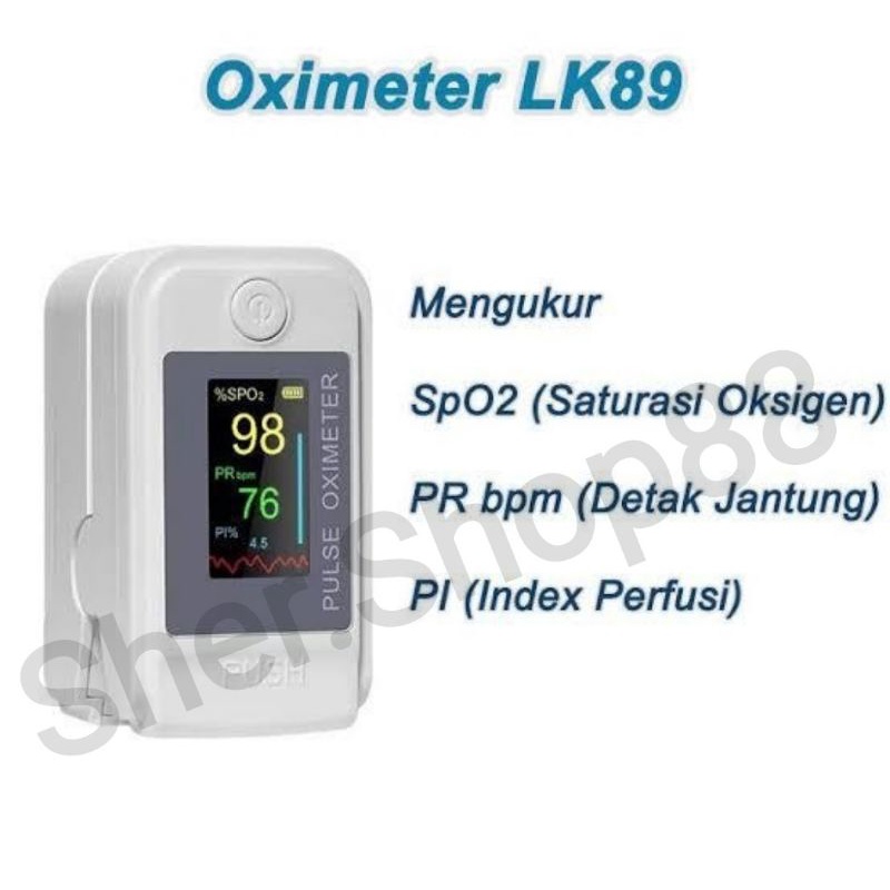Oximeter LK89 Fingertip Alat Ukur Saturnasi Oksigen