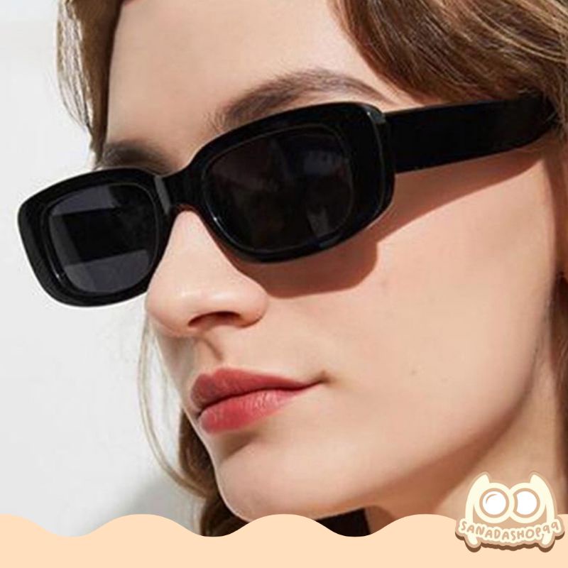 (KM32) Kacamata Hitam Anti UV Persegi Sunglasses Pelindung UV