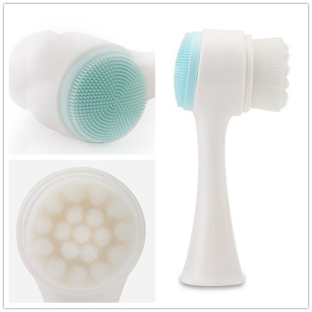 [ SALE ] FACIAL CLEANSING BRUSH SILIKON 3D ALAT CUCI MUKA 2 SISI ULTRA HALUS IMPOR HIGH QUALITY