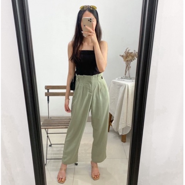 OCTA Basic Kulot Casual Pants Kerja Korea Straight Pants P4