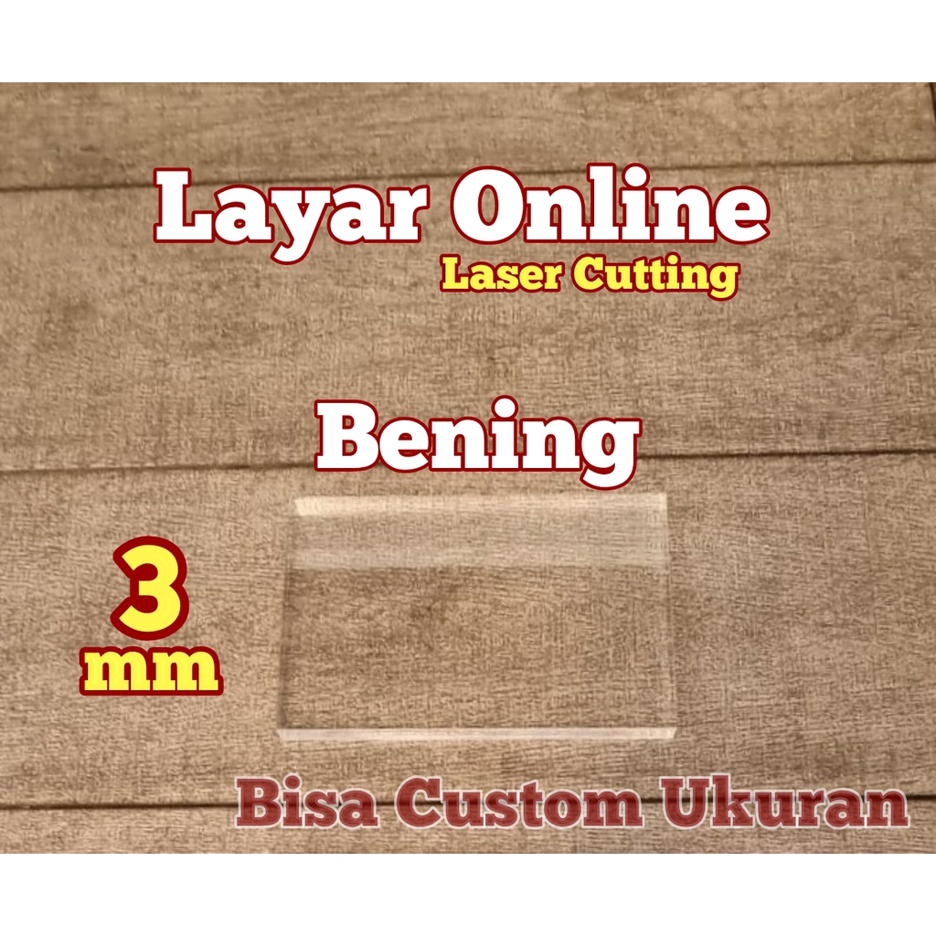 Premium Acrylic Laser Cutting 3mm 35x75cm Akrilik Bening 75x35cm Potongan