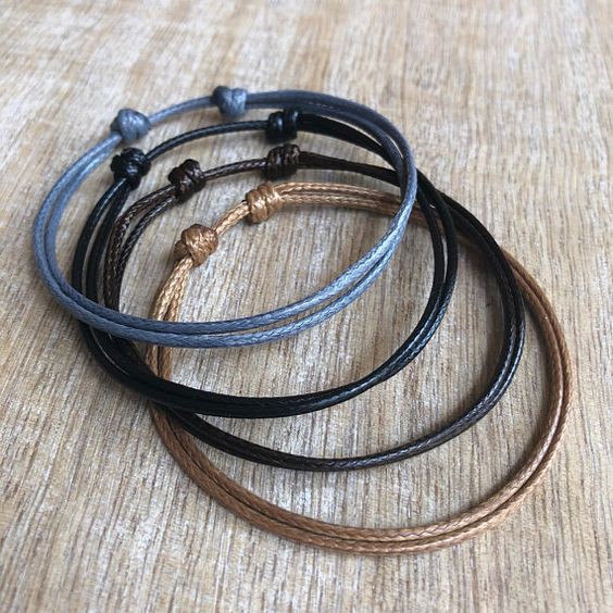  Gelang  Tali  Pria Wanita Motif Polos Model Korea  Keren 1 