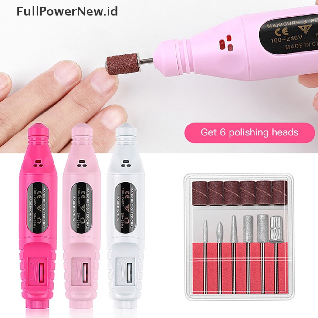 (Full) Alat Kikir Kuku Elektrik Portable Bahan Akrilik Untuk Manicure / Nail Art