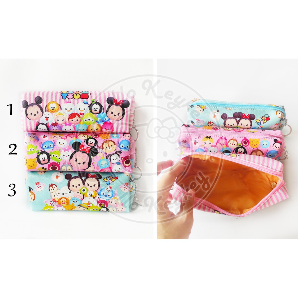 

tempat pensil kulit sintetis dompet persegi tsum tsum mickey minnie