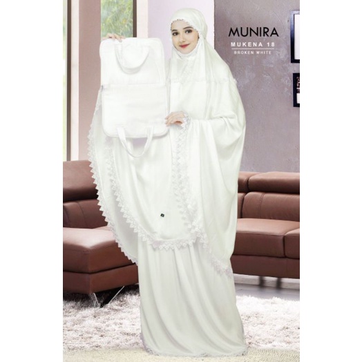 MUKENA PUTIH BAHAN RAYON SATIN MUKENA POLOS MUKENA MUNIRA MUKENA DEWASA TELEKUNG RUKUH RUKU