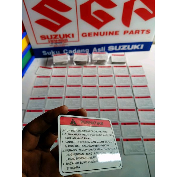 stiker peringatan warning suzuki