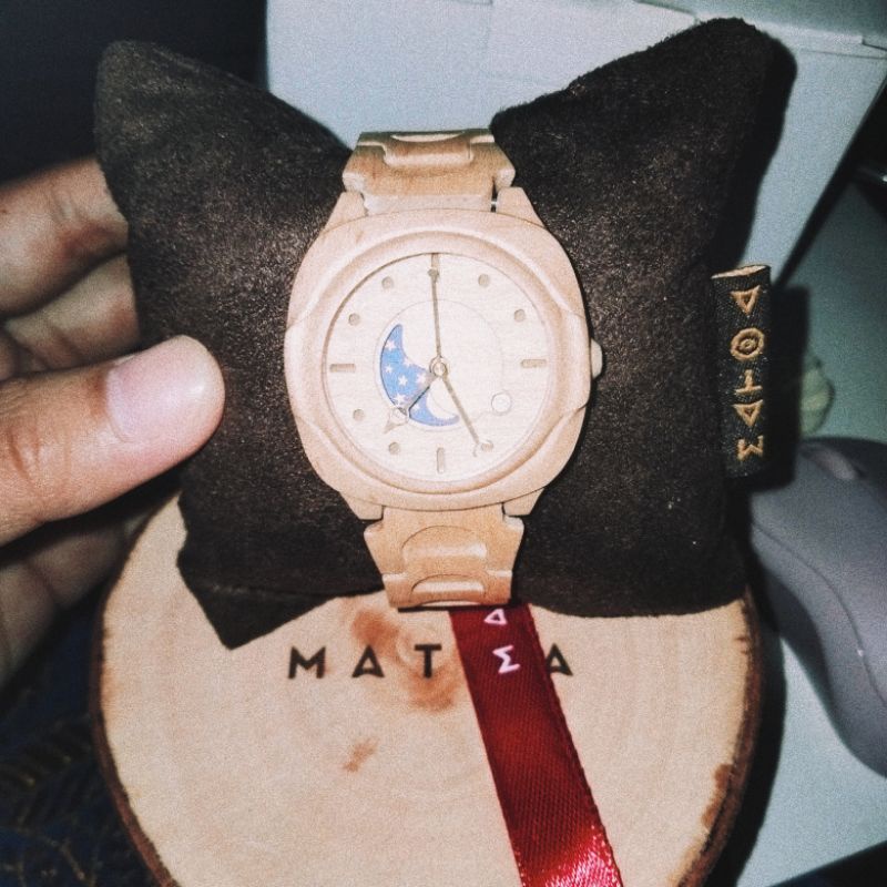 [BOOKED] Matoa Rakai Mini Full Moon Jam Tangan Kayu Pria/Wanita/Unisex - Maple