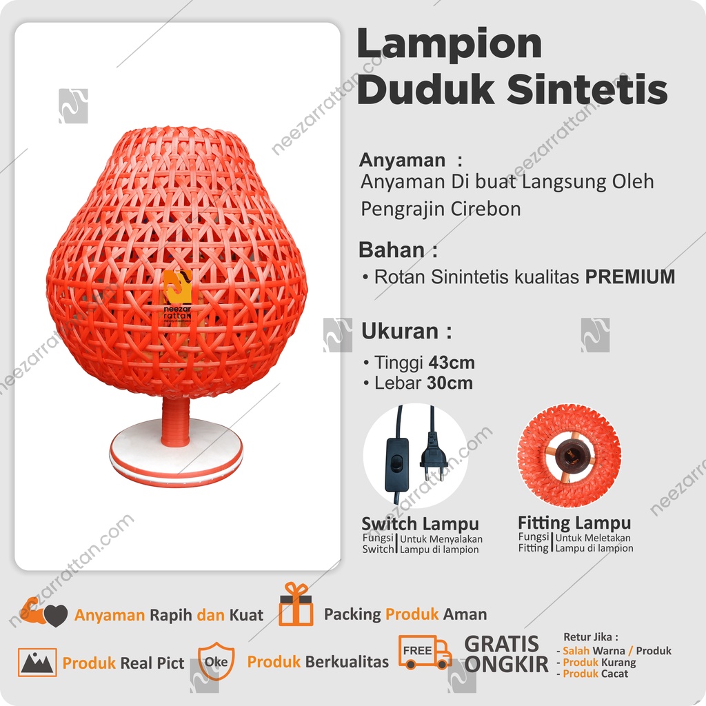 Kap Lampu Duduk Lampion Hias Duduk Kamar Tidur, Ruang Tamu