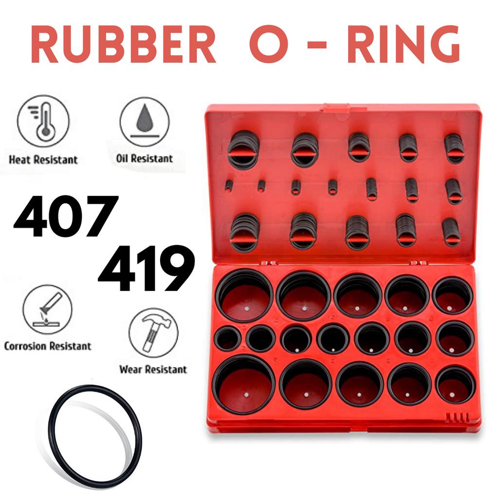 O-Ring Oring Seal Kit Set Rubber Karet 407 pcs + free box merah