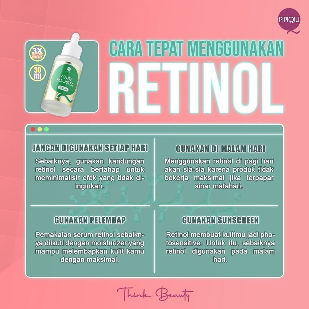 Pipiqiu Youth Booster Serum With Retinol 1% Botol 30 ml (Green)