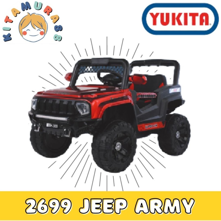 Mainan Anak - Mobil Aki YUKITA 2699 JEEP ARMY