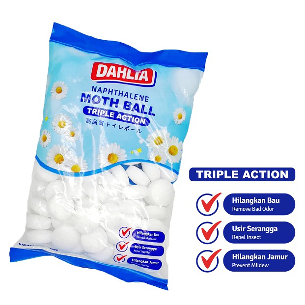 SALE !!! DAHLIA Kamper Napthalene Triple Action 100 - 150 - 300gr White | Colour