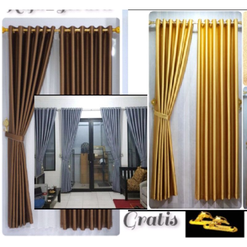 Gorden Jendela Panjang Tinggi 2 Meter 250 Gorden Tengah Ruang Tamu Gorden Blackout Import Glossy Gor