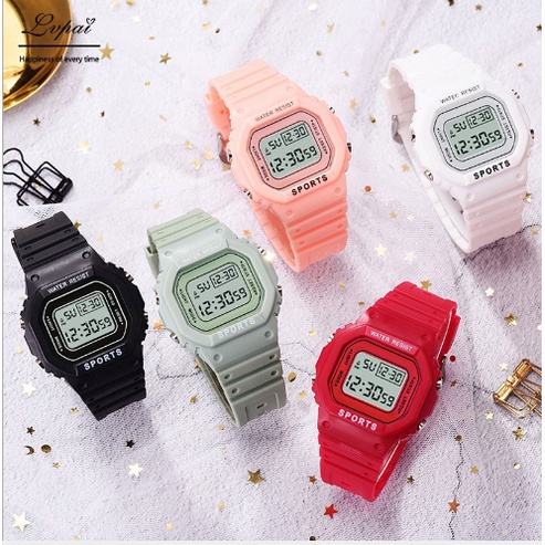 DW5600 Korea Lucu Permen Warna Unisex Watch perhiasan relo