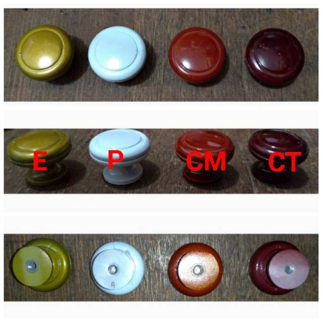 Tarikan Lemari Laci Bulat Gold Putih Coklat