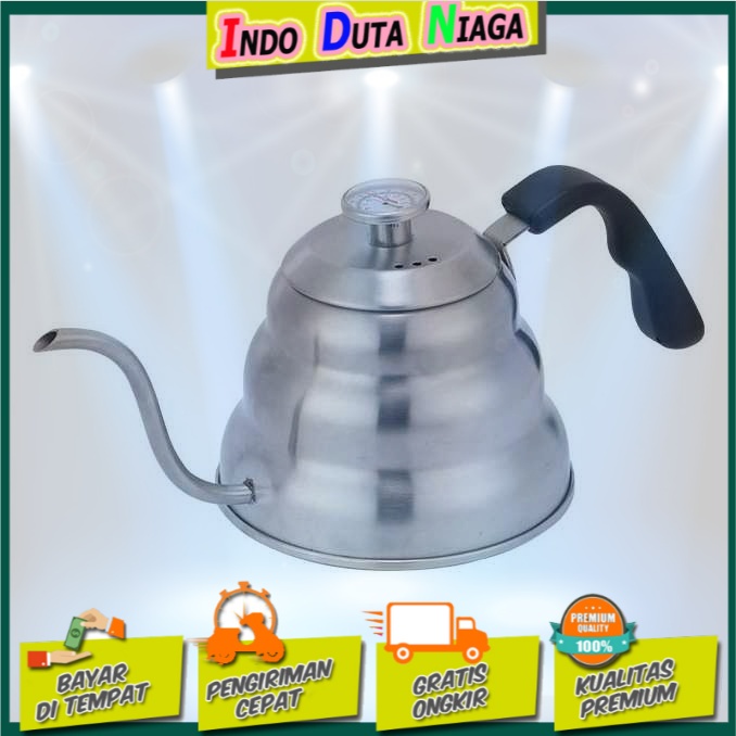 One Two Cups Coffee Maker Pot Drip Teko 1L with Thermometer - LZP-8003