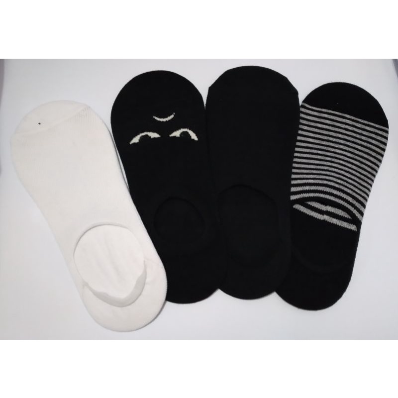 4 Pasang Kaos Kaki Hidden socks motif polos