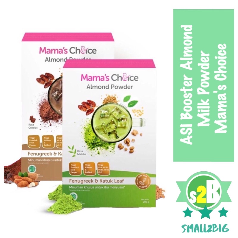 ASI Booster Almond Milk Powder Chocolate / Matcha by Mama's Choice | susu pelancar asi plus DHA bubu