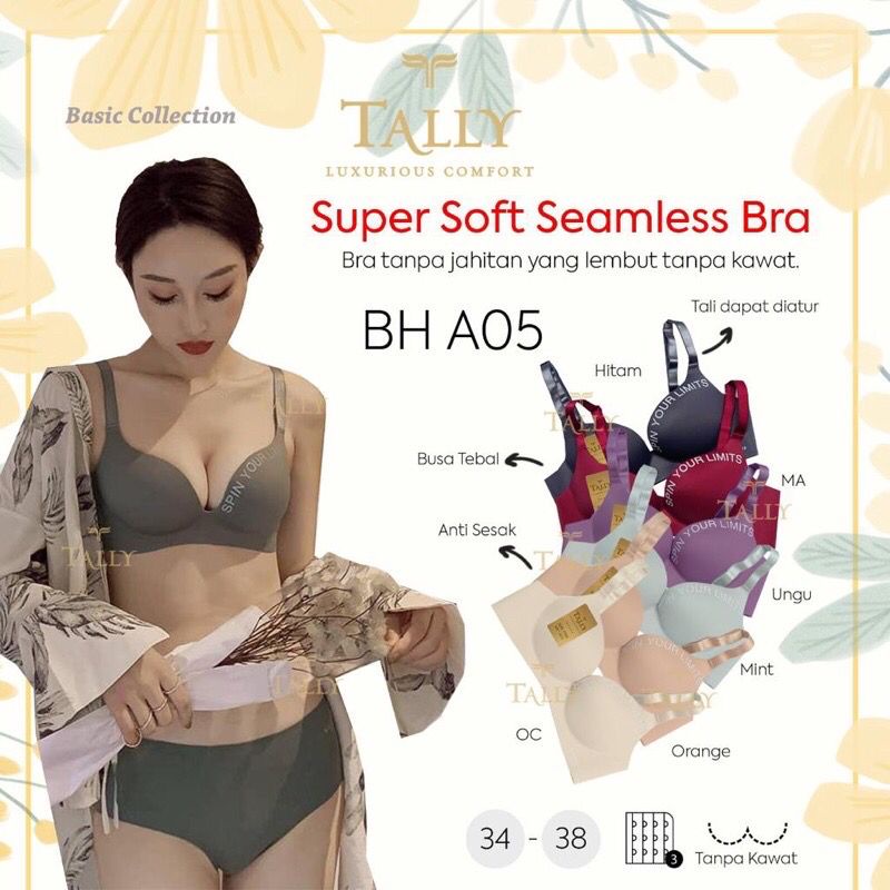 ARA98STORE - BH BRA CUP B A05 TALLY - TALLY BRA TANPA KAWAT BUSA TEBAL- BH PENGANGKAT PAYUDARA - SIZE 34 36 38 - BH SEAMLESS A05 TANPA JAHITAN - BH NEW - BH NYAMAN DI PAKAI - ARA98STORE - BH BRA SPIN YOUR LIMITS