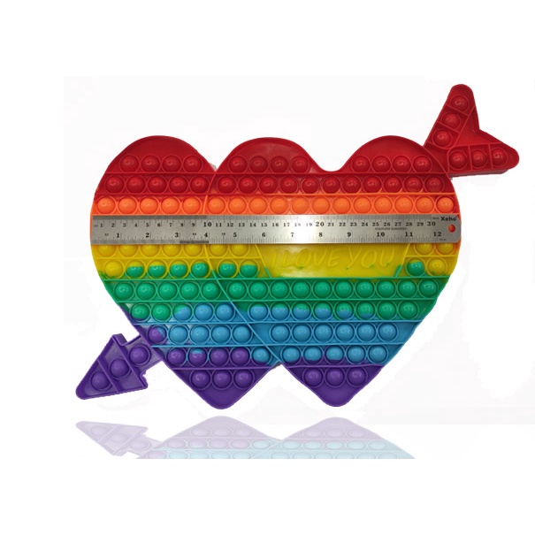 Pop it fidget toy Ukuran Super Jumbo push pop it rainbow mainan edukasi stress release-i love you BIG 30cm