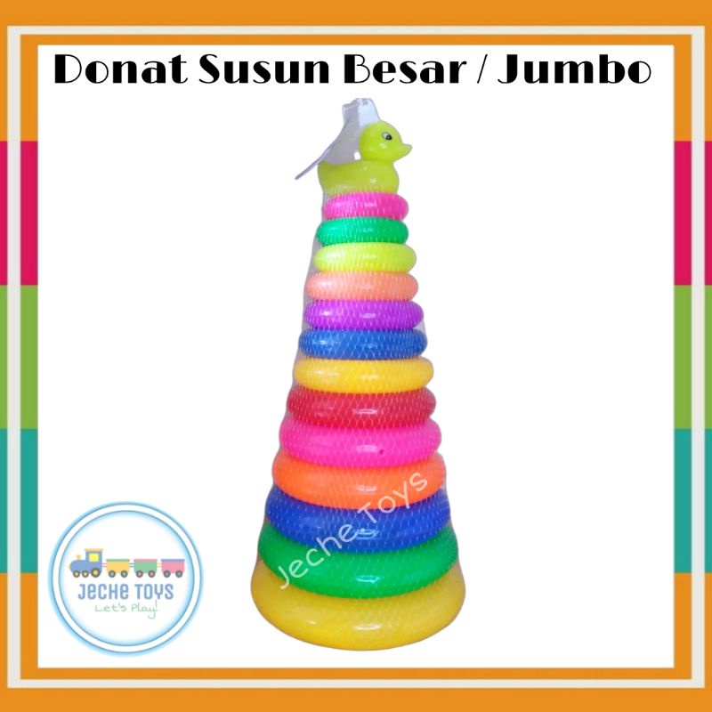 Donat Susun Jumbo Donat Susun Besar 13 buah Mainan Donat Susun