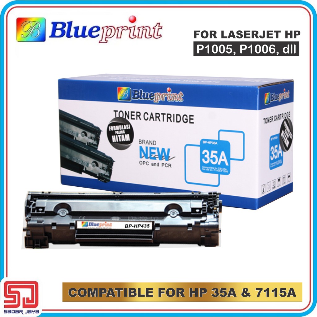 Blueprint HP 35A Toner Cartridge HP Tabung Toner Laserjet P1005 /  P1006 / 7115A