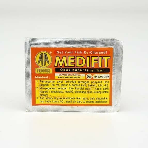 Medifit 5gr Obat Karantina Ikan Anti Stress Jamur Parasit Koi Koki AA