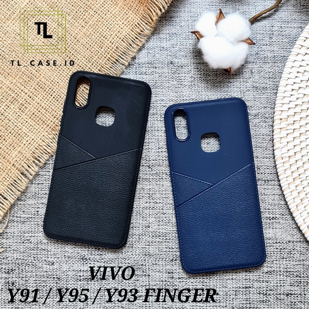 VIVO V11 V11I Y91 Y93 Y95 FINGER Y91C Y93 Y1S NF | LEATHER Soft Case Black Patterns Business