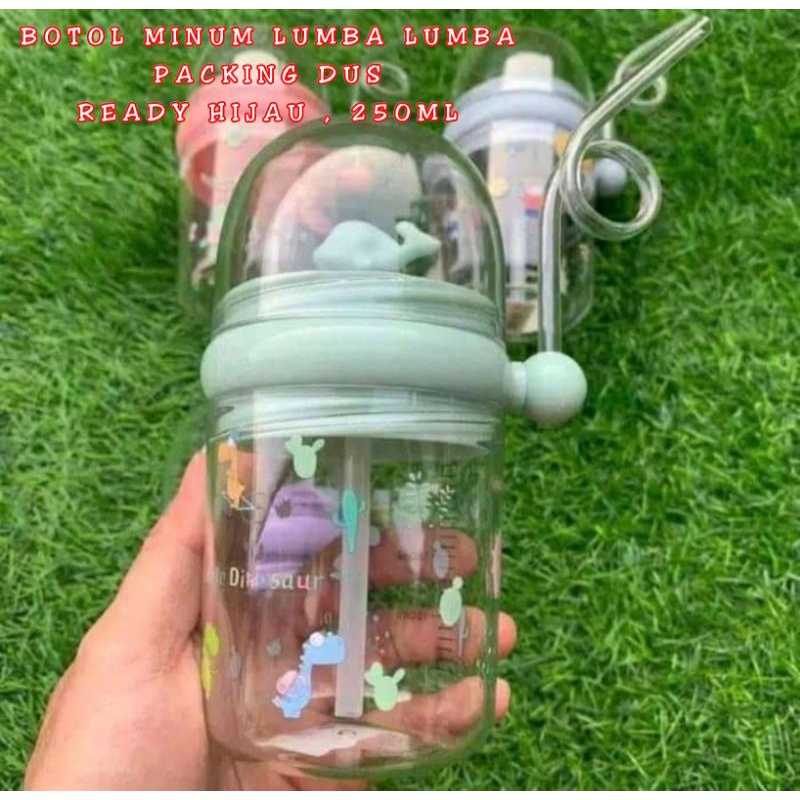 BOTOL AIR MINUM MOTIF LUMBA LUMBA AIR MANCUR HIJAU ( PACKING DUS )