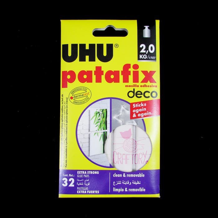 

UHU PATAFIX DECO 32 GLUE PADS / White Tack It/ Lem dekorasi