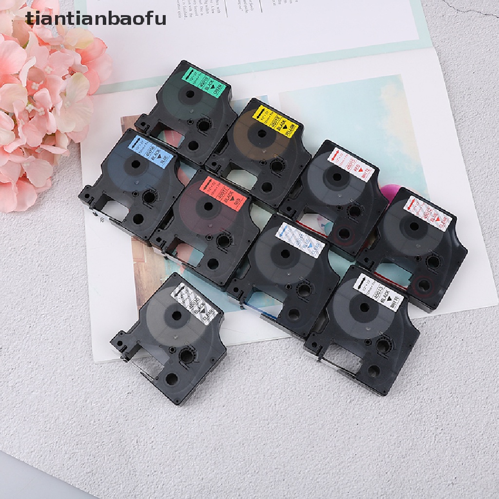 [tiantianbaofu] Compatible for DYMO 12mm D1 Black on Colors Label Tape 1/2'' LabelManager Refill Boutique