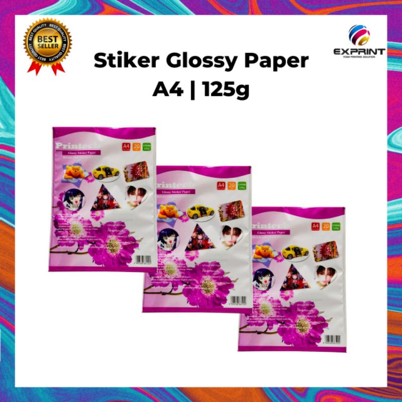Glossy Sticker Paper 125gr A4