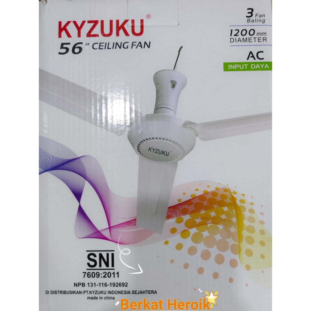 Kyzuku Ceiling Fan Kipas Gantung Besar Jumbo HY-1180 diameter 1 meter ➟ ✼