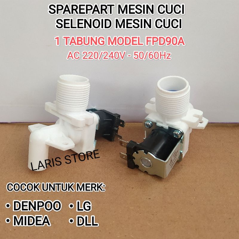 SELENOID MESIN CUCI 1 TABUNG DENPOO / WATER INLET VALVE FPD9A SELENOID BERKUALITAS