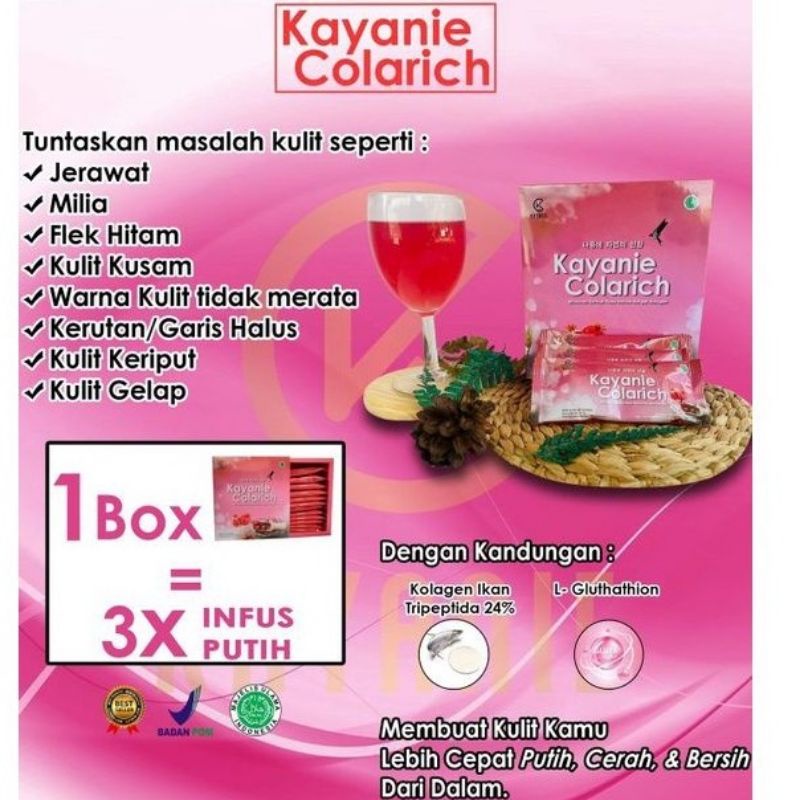 Kayanie Colarich | Minuman Collagen | Serbuk kolagen 150gr 12sachet