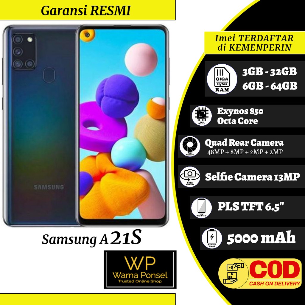 Jual Samsung Galaxy A21S Ram 3/32GB - 6/64GB Garansi Resmi Samsung SEIN