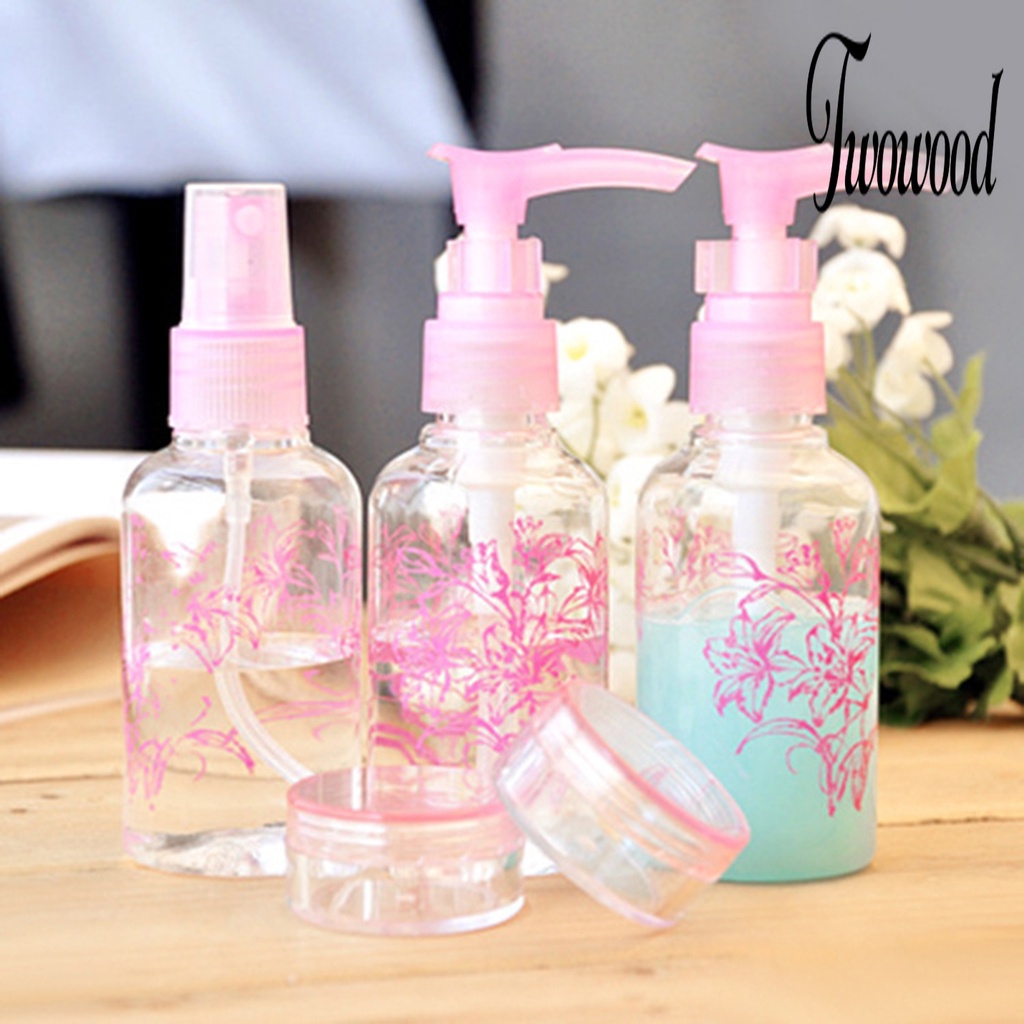 1 Set Botol Dispenser Isi Ulang Model Semprot Anti Slip Anti Bocor Untuk Makeup Travel