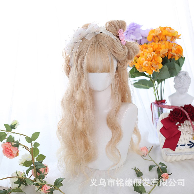 WDA-30 wig daily kpop panjang mermaid curly natural rambut palsu