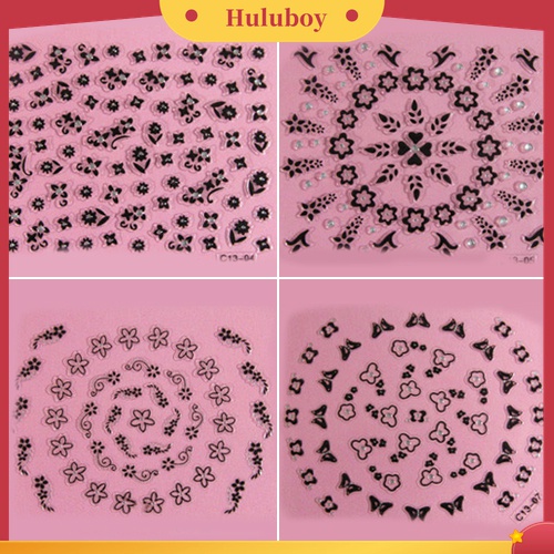 Huluboy Huluboy♡ 50pcs Stiker Kuku 3D Desain Bunga Butterfly Untuk Manicure