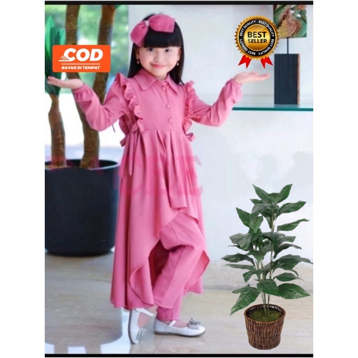 SETELAN ANAK PEREMPUAN 9-12 TAHUN TERBARU 2022/LONG SET ANAK BAJU TUNIK MODEREN