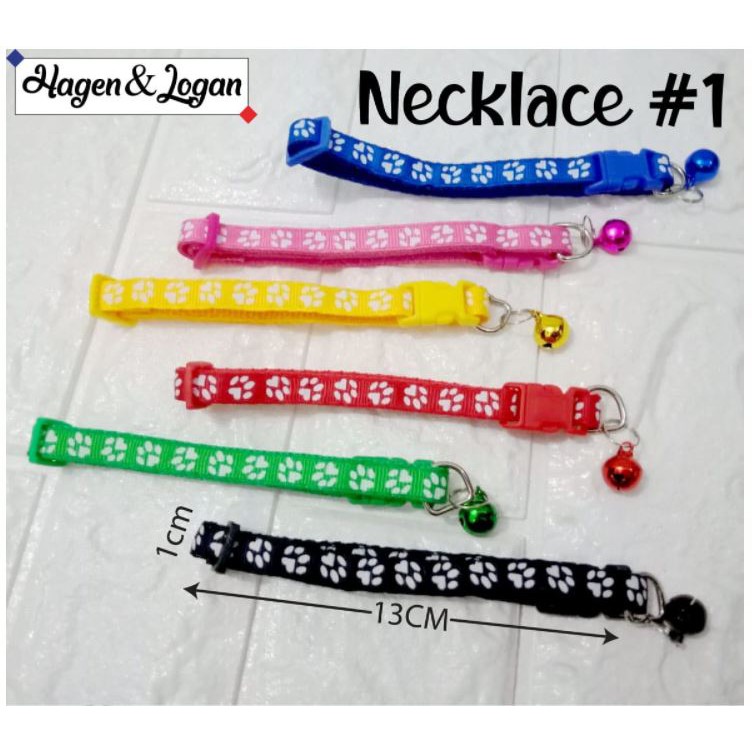 Necklace 1 Kalung Hewan Motif Paw Kucing Anjing Kelinci Murah Lonceng