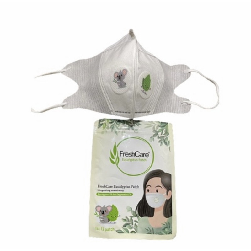 Freshcare Eucalyptus patch sticker masker 1 sachet isi 12 ORIGINAL tempelan Masker Pernapasan Lega Kemenkes RI Stiker Patch Masker koala Lucu Aroma Patch