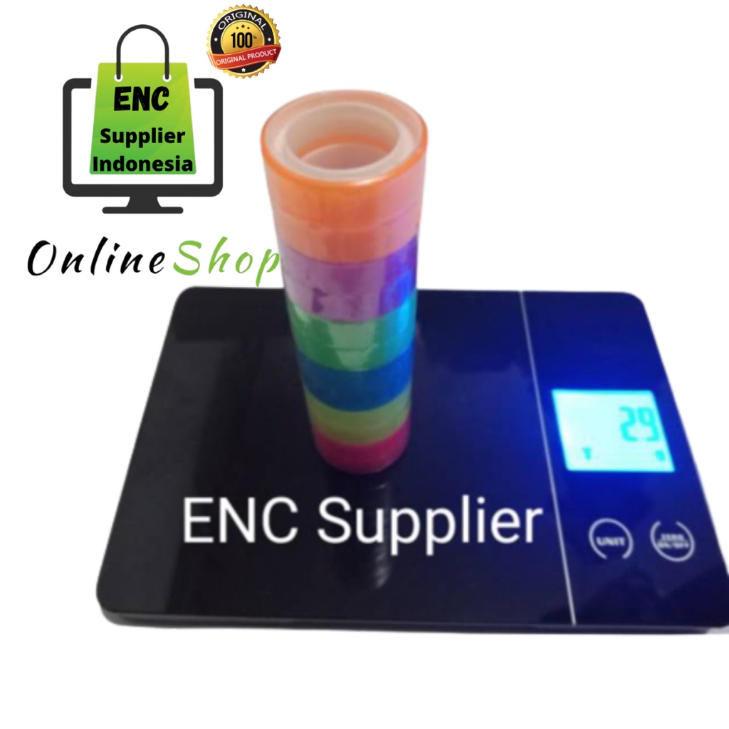 

BAZIC 12 buah Isolasi kado warna solatip solasi per slop - enc.sup