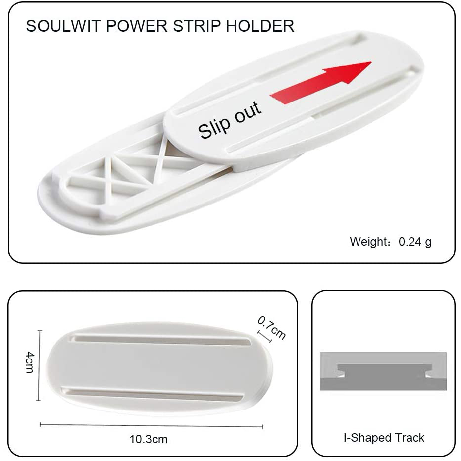 [Wall Mounted Nail-Free Space Saving Power Strip Storage Rack] [Home Wall Hanging Self Adhesive Power Socket Holder]