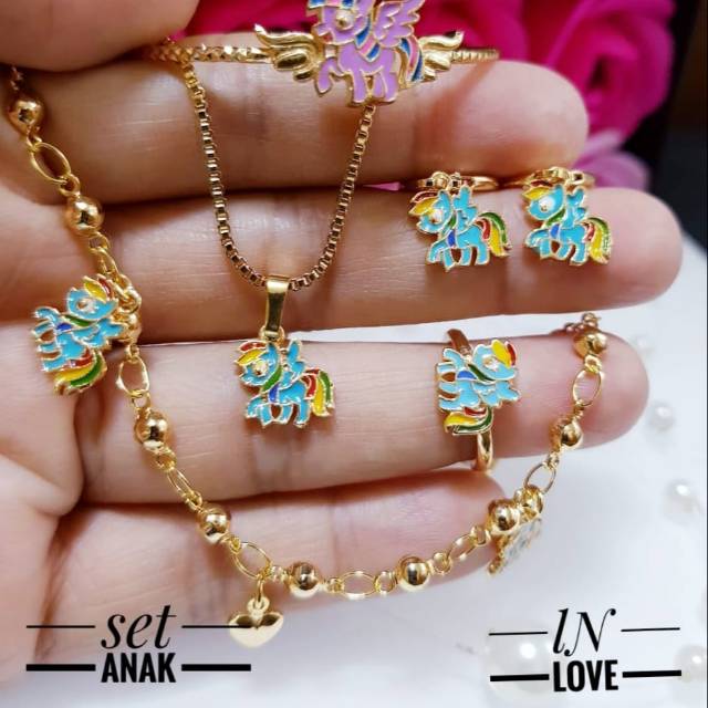 Xuping set perhiasan anak lapis emas 18k 0938j