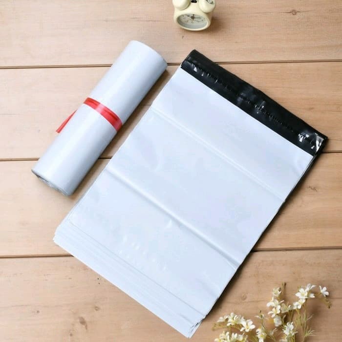 PLASTIK PACKING ONLINE SHOP 20x30 POLYMAILER SEAL HITAM DAN PUTIH | PLASTIK PACKING ONLINE SHOP